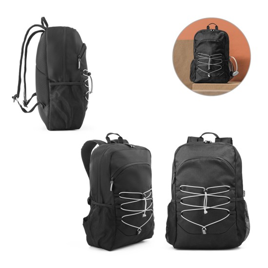 Mochila para notebook 15'6" em 300D e 600D, ambos em poliéster reciclado com elementos refletores 18 L Personalizada