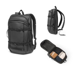 Mochila para notebook em 900D poliéster reciclado de alta densidade com revestimento resistente à agua 17'3" 21 L Personalizada
