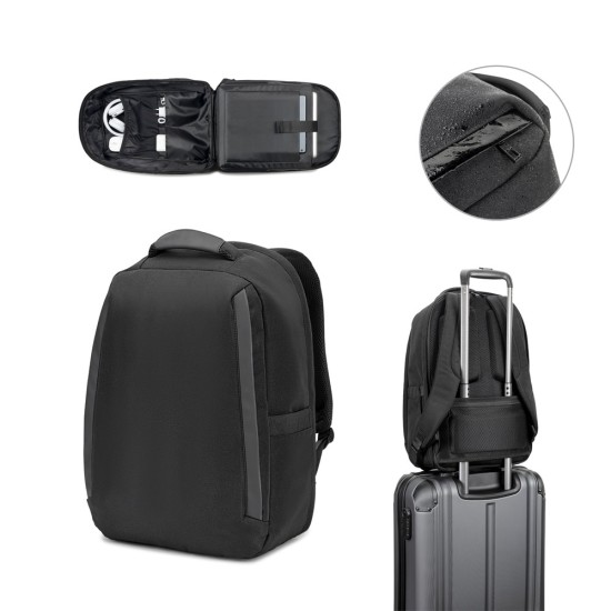 Mochila antirroubo, em poliéster reciclado 600D twill, resistente à água, e bolso para notebook 17'3" 20 L Personalizada