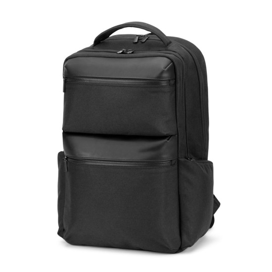 Mochila em twill reciclado resistente à água com dois bolsos frontais de grande dimensão (17'3