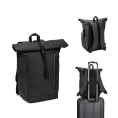 Mochila "Roll top" com design em sistema de fecho que permite enrolar a parte superior em poliéster reciclado 600D de alta densidade com revestimento resistente á água 20 L Personalizada