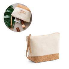 Bolsa de cosméticos em 100% de algodão e cortiça (280 g/m²) Personalizada