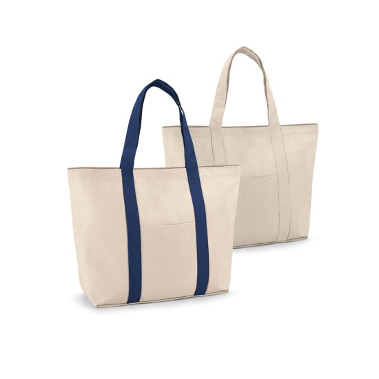 Sacola 100% algodão canvas (280 g/m²) com bolso frontal e bolso interior Personalizada