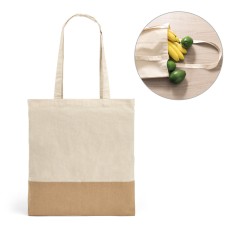 Sacola 100% algodão (160 g/m²) com detalhes em imitação de juta Personalizada