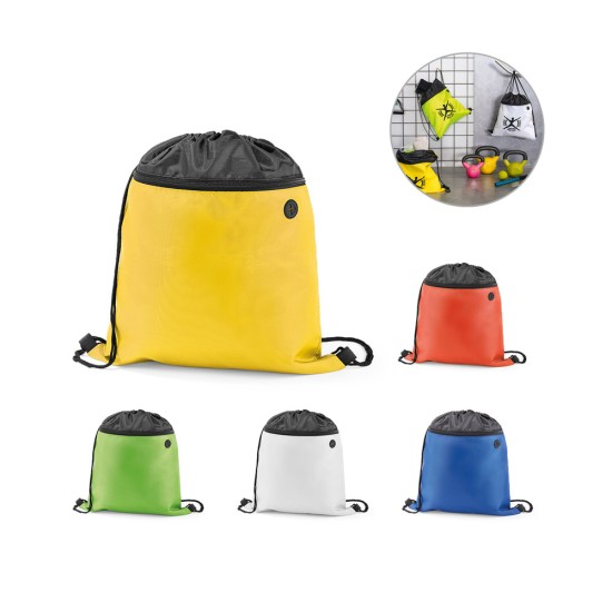 Saco tipo mochila em 210D com bolso frontal Personalizado