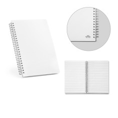Caderno A5 em PP com tratamento antibacteriano com 160 páginas pautadas recicladas Personalizado