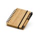 Caderno A6 espiral de capa dura em bambu com 140 páginas pautadas para brinde personalizado