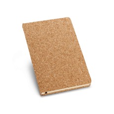 Caderno A5 de capa dura em cortiça com 160 páginas lisas para brinde corporativo