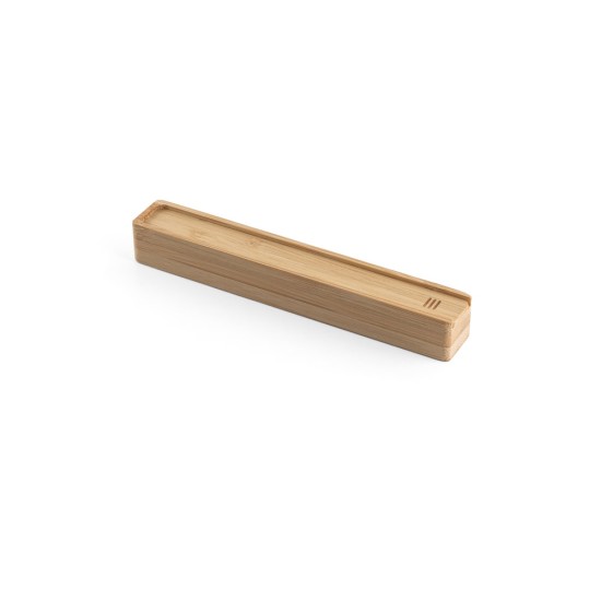 Estojo em bambu natural para 1 esferográfica Personalizado