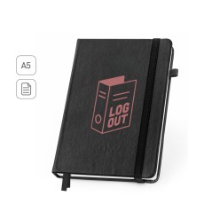 Caderno em PU à base de água com agenda integrada e página pautadas personalizado