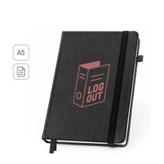 Caderno em PU à base de água com agenda integrada e página pautadas personalizado