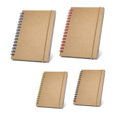 Caderno de bolso espiral de capa dura com 120 páginas pautadas recicladas corporativo