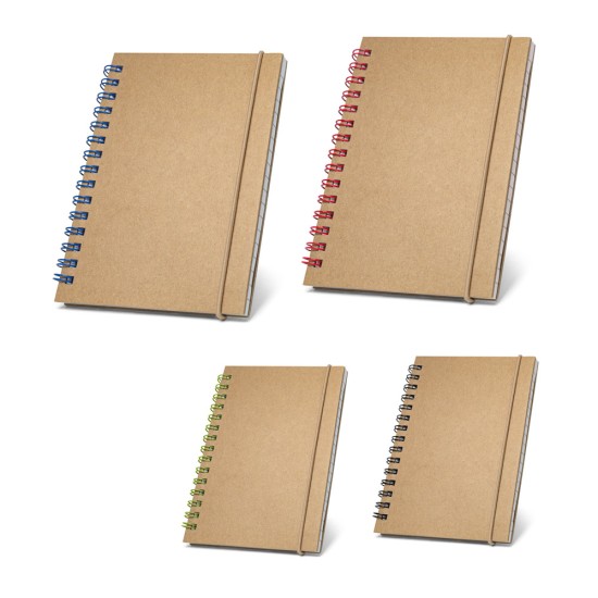 Caderno de bolso espiral de capa dura com 120 páginas pautadas recicladas corporativo