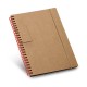 Caderno B6 de capa dura em cartão com 120 páginas pautadas recicladas para brinde personalizado