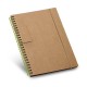Caderno B6 de capa dura em cartão com 120 páginas pautadas recicladas para brinde personalizado