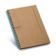 Caderno B6 de capa dura em cartão com 120 páginas pautadas recicladas para brinde personalizado