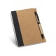 Caderno B6 espiral de capa dura com 120 páginas lisas recicladas com logotipo