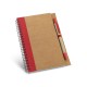 Caderno B6 espiral de capa dura com 120 páginas lisas recicladas com logotipo