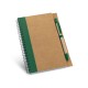 Caderno B6 espiral de capa dura com 120 páginas lisas recicladas com logotipo