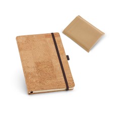 Caderno A6 de capa dura em cortiça com 160 páginas lisas para brinde corporativo