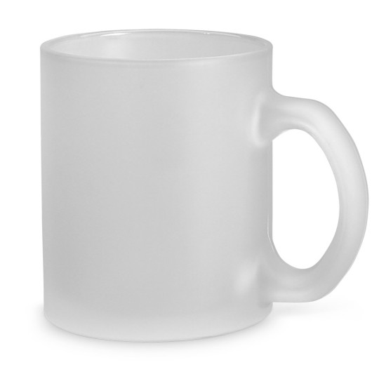 Caneca em vidro com efeito fosco 340 mL Personalizada