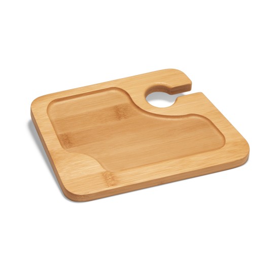 Prato em bambu com suporte para copo Personalizado
