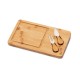 Tábua de queijos em bambu com 2 utensílios em bambu e aço inox Personalizada