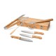 Kit churrasco em estojo de bambu com 6 peças em aço inox e bambu Personalizado
