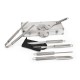 Kit churrasco em estojo de alumínio com luva de cozinha em poliéster e 6 utensílios em aço inox Personalizado