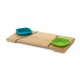 Base de mesa em bambu com 2 potes retráteis em silicone Personalizado