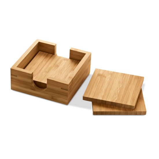 Kit de 4 porta copos em bambu Personalizado