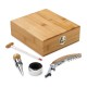 Conjunto para vinho em bambu e zinco Personalizado