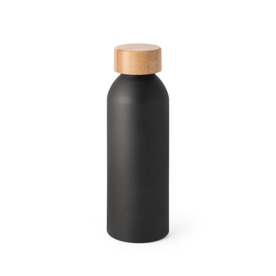 Squeeze em alumínio com acabamento mate e tampa em bambu 550 mL Personalizado