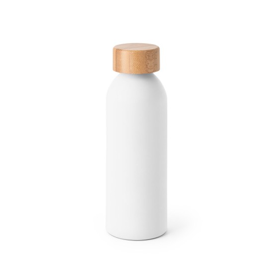 Squeeze em alumínio com acabamento mate e tampa em bambu 550 mL Personalizado