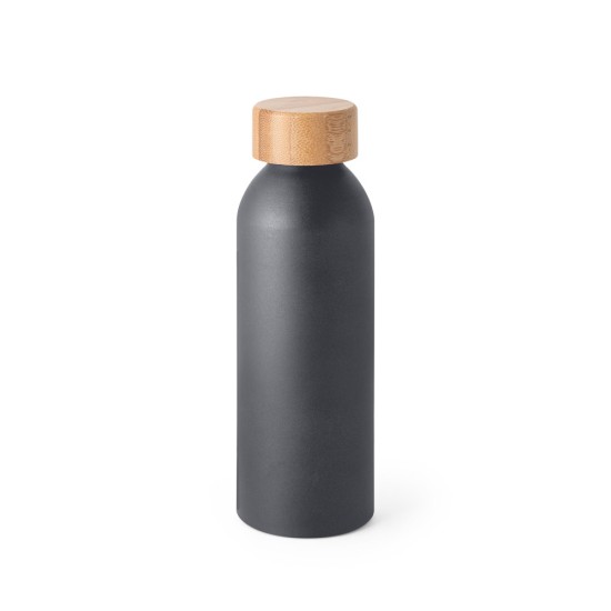 Squeeze em alumínio com acabamento mate e tampa em bambu 550 mL Personalizado