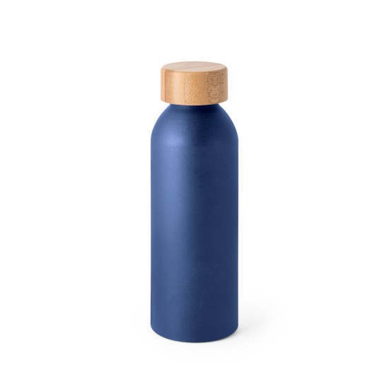 Squeeze em alumínio com acabamento mate e tampa em bambu 550 mL Personalizado