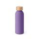 Squeeze em alumínio com acabamento emborrachado e tampa em bambu 550 mL Personalizado
