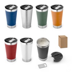 Copo de viagem em aço inox térmico, com parede dupla isolada a vácuo 630 mL Personalizado