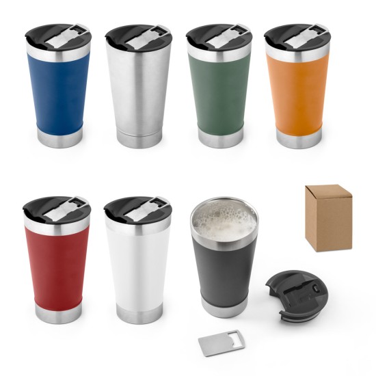 Copo de viagem em aço inox térmico, com parede dupla isolada a vácuo 630 mL Personalizado