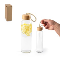 Squeeze para sublimação em vidro, com tampa em bambu 500 mL Personalizado