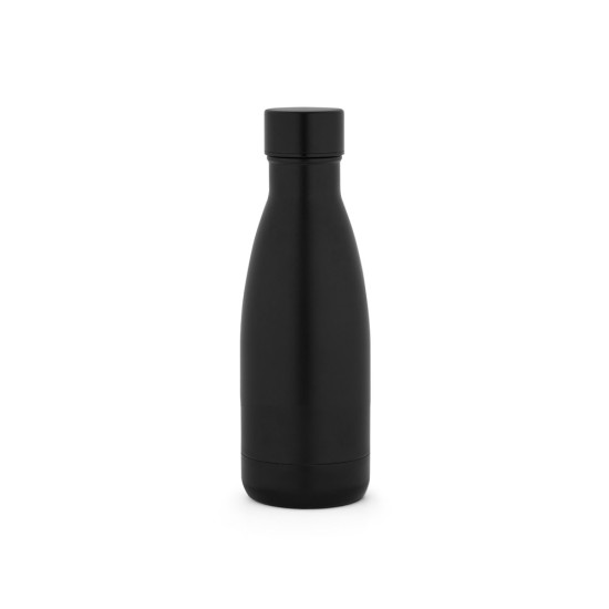 Garrafa térmica em aço inox 90% reciclado com parede dupla, isolada a vácuo e acabamento em mate 400 mL Personalizada