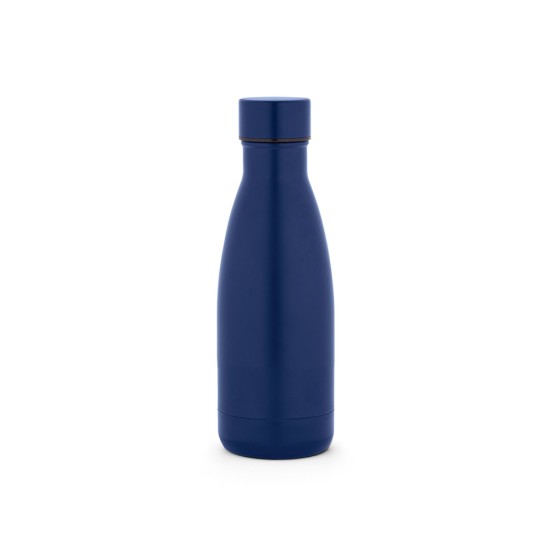 Garrafa térmica em aço inox 90% reciclado com parede dupla, isolada a vácuo e acabamento em mate 400 mL Personalizada