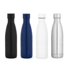 Garrafa térmica em aço inox 90% reciclado com parede dupla, isolada a vácuo e acabamento em mate 520 mL Personalizada