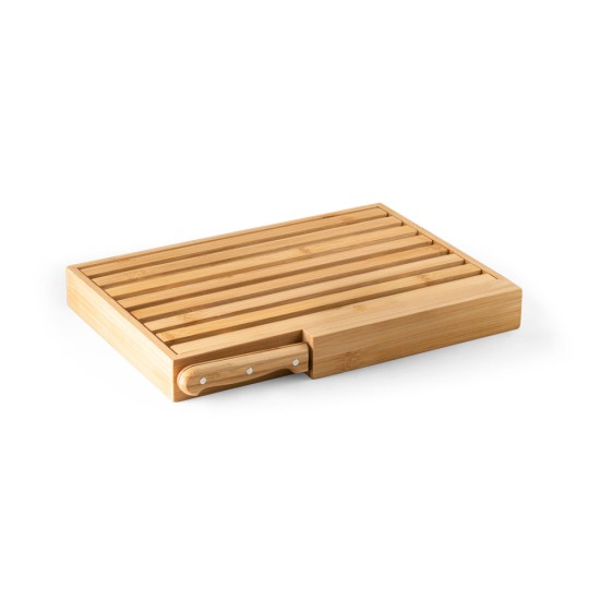 Tábua para pão em bambu com faca em aço inox Personalizada