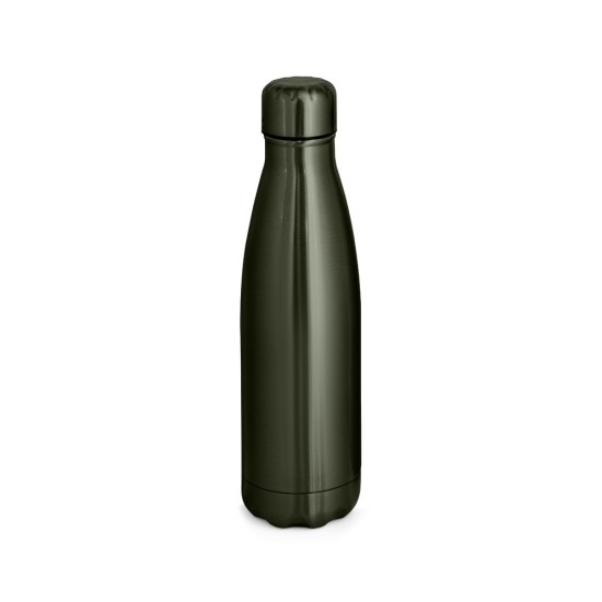 Garrafa em aço inox de parede dupla térmica, isolada a vácuo e acabamento metalizado 510 mL Personalizada