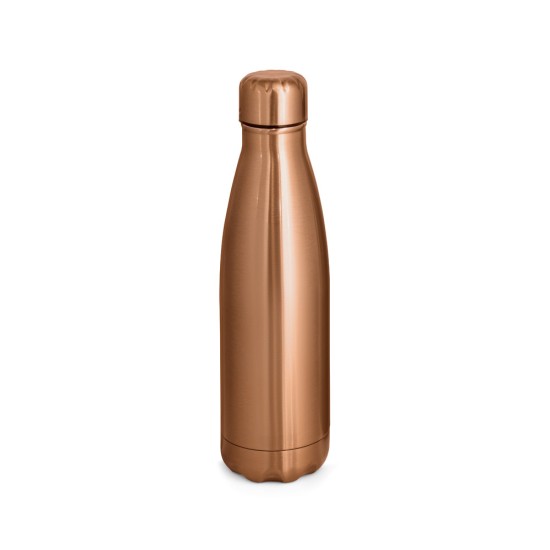 Garrafa em aço inox de parede dupla térmica, isolada a vácuo e acabamento metalizado 510 mL Personalizada