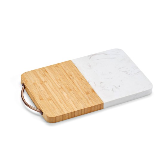 Tábua de corte em bambu e mármore em formato retangular Personalizada