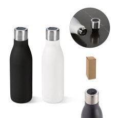 Garrafa em aço inox 90% reciclado de parede dupla térmica com sistema de auto-sanitização UV 500 mL Personalizada