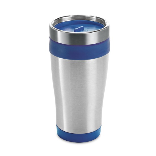 Copo de viagem em aço inox e PP, térmico com parede dupla isolada a ar 420 mL Personalizado