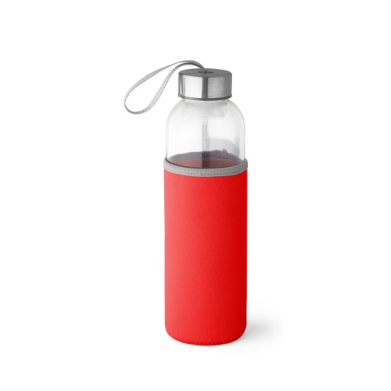 Squeeze em vidro e tampa em aço inox com alça 520 mL Personalizado